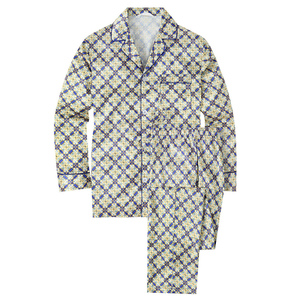 Ensemble de pyjama en satin décontracté pour homme, nouveau style, hiver, thermique, respirant, séchage rapide, 2 pièces, manches longues, 100% soie, vêtements de maison - Product Image 4