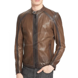 Veste en cuir décontractée pour homme de haute qualité, logo sur le devant, service OEM, faible MOQ, nouvelle arrivée hiver - Product Image 2