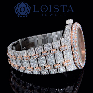 Reloj de Cuarzo LOISTA JEWELS con Caja Redonda Completamente Adornada con Diamantes, Esfera de 40 mm, Cierre Desplegable Analógico, Estilo Lujoso Unisex - Product Image 2