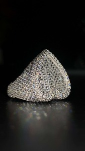 Anillo de Corazón de Moissanita de Lujo con Diseño de Pavé Completo, Piedras Brillantes, Joyería de Moda Elegante y Atrevida - Product Image 2