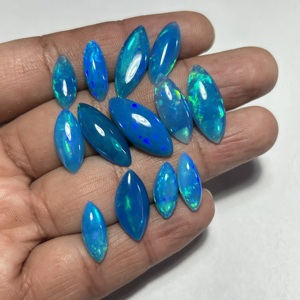 Ethiopian Opal Natural Gemstone Marquise Cut Cabochon Super Fine Quality Pryba Blue Color Color Play Loose Jewelry Making - Product Image 2