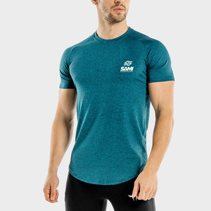 T-shirts de sport décontractés pour hommes, séchage rapide, respirants, écologiques, 100 % coton, coupe ample, imprimés, vente en gros, faible MOQ - Product Image 1