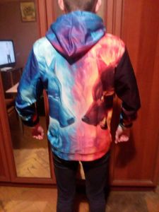 Sudadera con Capucha Holgada de Moda con Estampado Digital 3D de Personaje Animal Lobo, 100% Poliéster, de Secado Rápido para Otoño, Venta al por Mayor - Product Image 5