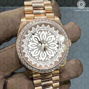 Charm Jewells – montre de luxe pour femmes, cadran ajouré en or, cristal saphir, mouvement à Quartz analogique, boîtier rond de 38mm - Product Image 3