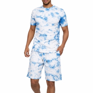 Ensemble t-shirt et short tie-dye pour homme, tenue décontractée deux pièces pour l'été, vêtements de sport confortables, tissu respirant et confortable - Product Image 1