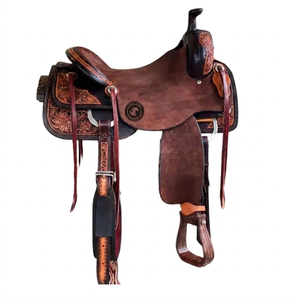 Nouvelle selle de cheval de ferme en cuir occidental de haute qualité, sculptée à la main - Product Image 1