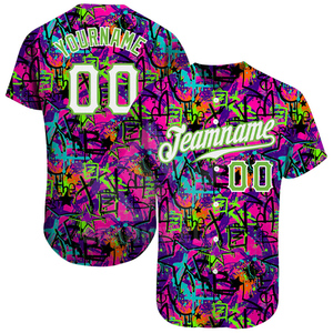 Camiseta de Béisbol Personalizada con Diseño de Salpicaduras de Neón Negro, Unisex, Manga Corta, Sublimada, Impresión Completa, Uniforme de Equipo Personalizado para Adultos, 100% - Product Image 4