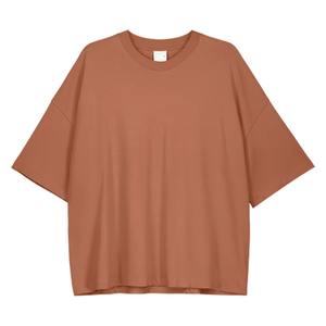 Camiseta al por Mayor para Mujer, 100% Algodón, Cuello Redondo, Logotipo OEM Personalizado, Diseño de Color Personalizado, Camiseta Holgada para Mujer - Product Image 1