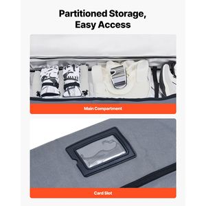 Borsa da sci in tessuto Oxford impermeabile 600D imbottita 65 pollici/165 cm regolabile per viaggi aerei - Product Image 6