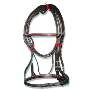 Meilleure vente de bride de course de chevaux en cuir véritable avec boucles en acier inoxydable vente en gros équestre - Product Image 6