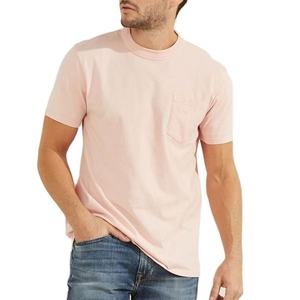 T-shirts d'été pour hommes de couleur unie à manches courtes 100% coton vente en gros OEM décontracté exportation de qualité, Logo personnalisé - Product Image 1