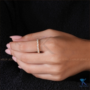 Marquise And Round Lab Grown Diamond Full Eternity Band 14K Solid Gold Anniversary <b>Stacking</b> Wedding <b>Rings</b> For Women - Product Image 6