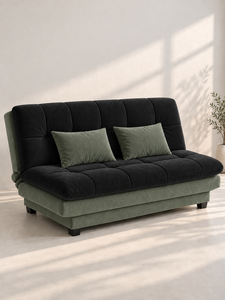 Sofá Cama Convertible Negro con Respaldo Acolchado para Sala de Estar, Apartamento, Hotel, Casa, Villa, Oficina, Fabricante de Sofás, Tela Personalizada - Product Image 1