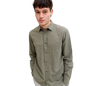 เสื้อเชิ้ตผู้ชาย แขนยาว คอปก ผ้าฝ้าย 100% เป็นมิตรต่อสิ่งแวดล้อม ระบายอากาศได้ดี แห้งเร็ว ทรงปกติ สวมใส่สบาย - Product Image 2
