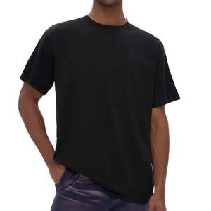 Trendy Men's 100% Cotton T-Shirt Solid Color Heavyweight Loose <b>Drop</b> Shoulder Summer Casual Wear 280 Gram Knitted Fabric - Product Image 6