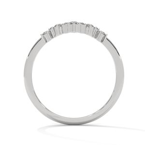 Anillo Apilable de Eternidad con Esmeraldas Baguette en Plata con Acabado en Oro Blanco Fino y Diamantes Creados en Laboratorio - Product Image 3