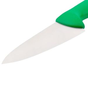มีดเชฟด้ามสีเขียวใบมีดสีเงิน พร้อมด้ามจับกันลื่นสำหรับหั่นผัก หั่นเนื้อ และเตรียมอาหารในครัว - Product Image 4