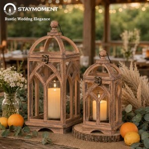Handcrafted Birch Wood <b>Lanterns</b> with Gothic Design - Wholesale Decorative Wooden <b>Lanterns</b> - Product Image 6