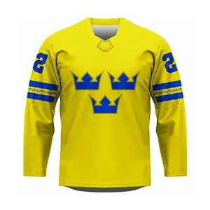 Uniforme de hockey sur glace à manches longues personnalisé avec nom d'équipe, 100 % polyester, imprimé numérique, respirant, séchage rapide, anti-décoloration, Solid Trader - Product Image 1