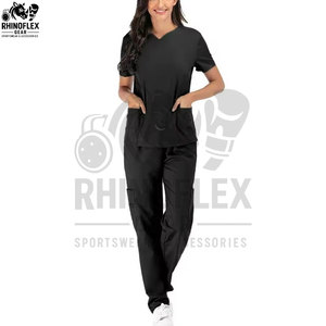 Nouvelle Arrivée Style Européen Blouse Médicale d'Infirmière Extensible à Col en V avec Poche Taille Moyenne pour l'Automne - Product Image 2