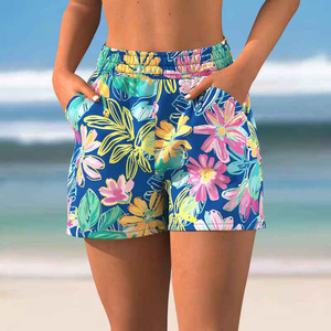 Shorts Deportivos de Cintura Alta con Estampado Floral, Sublimados, Elásticos, Transpirables, de Lona, con Bolsillos, Lavados, para Correr, Fitness y Deportes - Product Image 6