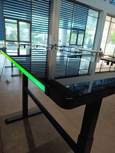 Modern <b>Electric</b> Adjustable Height <b>Desk</b> with Tempered Glass Top LED Lights USB Type-C Standing <b>Desk</b> - Product Image 2