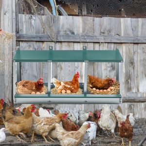 3 Compartment Galvanized Steel Nesting Boxes for Chickens Easy-to-Assemble Metal <b>Egg</b> <b>Storage</b> for Hens - Product Image 6