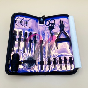 Kit d'outils d'extension de cheveux de haute qualité Micro lien pince perle tirant boucle outil Clips de sectionnement avec étui de protection - Product Image 6