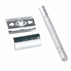 Maquinilla de Afeitar de Seguridad para Hombre, Resistente, con Hoja DE de Acero Inoxidable, Marca Privada OEM, Color Plateado, Suave - Product Image 1