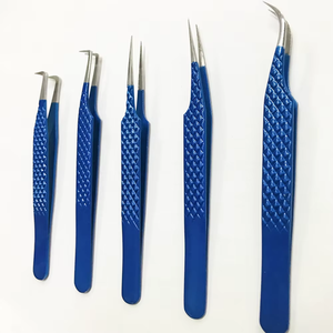 Pinzas Profesionales de Alta Calidad de Acero Inoxidable Antimagnéticas con Punta de Fibra Inclinada de 10 mm para Injerto de Pestañas de Volumen - Product Image 6