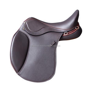 Sillín de resistencia de caballo de alta calidad de cuero genuino Sillín de resistencia sintético marrón y negro - Product Image 1