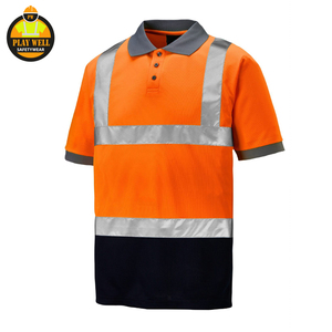 Wholesale Shorts Sleeve <b>Work</b> <b>Clothes</b> Hi Vis <b>Construction</b> Reflective Polo Shirt - Product Image 3