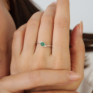 Elegant 925 Sterling <b>Silver</b> Natural <b>Emerald</b> Single Stone High Quality Fine Women's <b>Ring</b> May Birthstone Jewelry - Product Image 4
