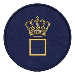 Écusson rond fait main en tissu noir avec motif Couronne et Œil qui voit tout, brodé de fil d'or, pour insignes maçonniques, vêtements et uniformes de franc-maçonnerie - Product Image 2