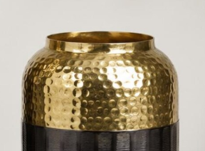 Latest Design Hammered Double-Tone Aluminium Metal <b>Vase</b> Golden Modern Table <b>Vase</b> Handmade Hammered Aluminium <b>Copper</b> <b>Vase</b> - Product Image 4