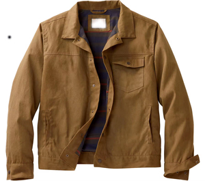 SUQAINA FASHION GARMENTS Men's Winter 100% Cotton Breathable Casual Turn-down Collar Polyester Lining Wax Cotton <b>Canvas</b> <b>Jacket</b> - Product Image 1