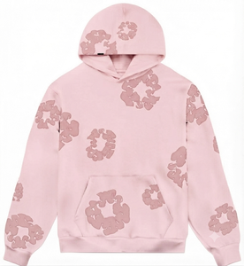 New Arrival <b>Women</b> <b>White</b> Floral Print <b>Hoodie</b> Pullover Sweatshirt Kangaroo Pocket Casual Hooded Top <b>for</b> sale - Product Image 2