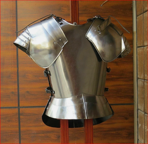 Gilet d'armure médiévale avec protège-poitrine et protège-épaules en cuir pour costume - Product Image 1
