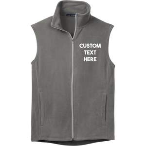 Gilets en micropolaire avec texte de couture personnalisé pour hommes super doux et légers-Options multicolores - Product Image 3