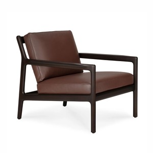 Chaise de jardin en teck moderne et écologique pour hôtel, avec pieds coniques, design mi-siècle, mobilier d'extérieur, assise confortable - Product Image 1