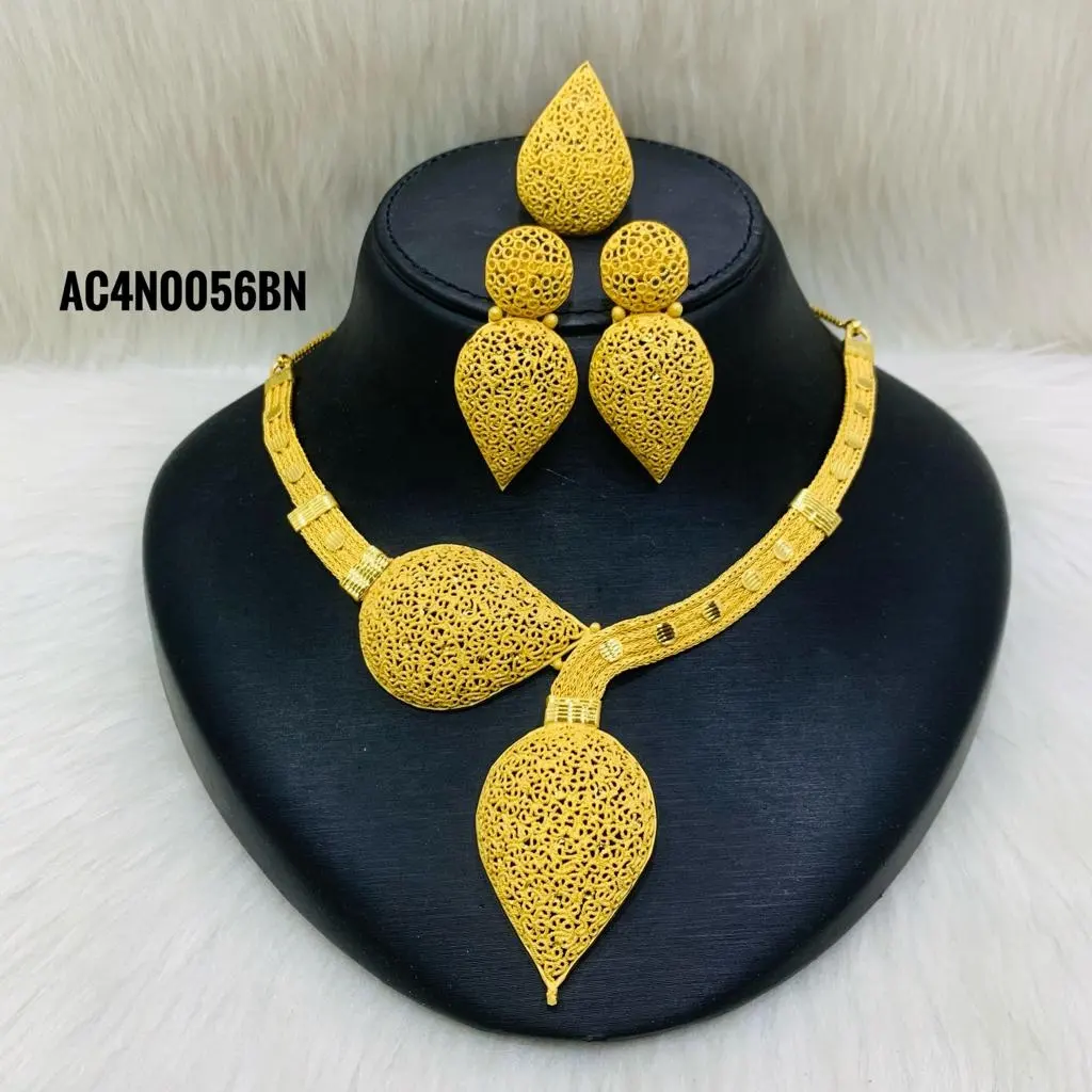 Short Necklace Set Design one gram fashion jewellery designs of gold plated necklace collections