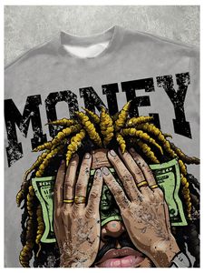 Camiseta de hombre oversize de corte holgado con hombros caídos, manga corta, de algodón, estilo casual y streetwear - Product Image 2