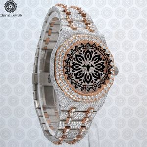 Charm_Jewells Montre ronde de luxe en acier inoxydable incrustée de diamants, analogique à quartz, mode féminine, 36 mm - Product Image 4