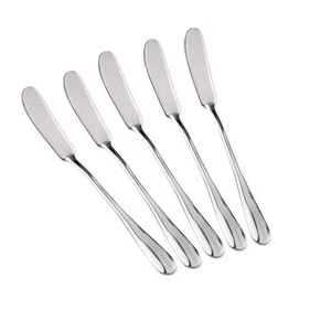 Stainless Steel Dessert <b>Knife</b> Butter Dinner <b>Knives</b> Matte Finish Flatware Set Modern Design Tableware Used - Product Image 3