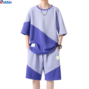 Conjunto Corto para Hombre de Alta Calidad, Diseño con Parches, Holgado, Cuello Redondo, Informal, Deportivo, para Correr, Media Manga, Transpirable - Product Image 4