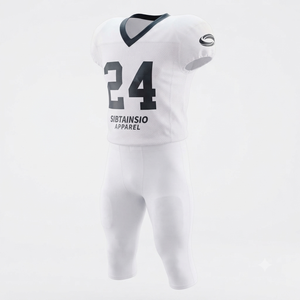 Ensemble de maillots de football américain personnalisés OEM/ODM en gros, sublimés, pour équipes, jeunes, collégiens, entraînement, uni - Product Image 3