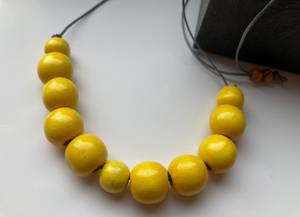 Resin Amber Color Beaded Necklace <b>Ball</b> Shape Religious Buddhism Prayer Jewelry Unisex Resin Material - Product Image 5