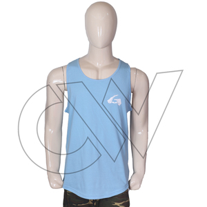 CarewearSports Men Casual <b>Singlet</b> 100% Cotton Breathable Quick Dry Knitted Embroidery <b>Running</b> Tank Top Eco-Friendly 220g - Product Image 1