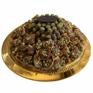 Plateau de présentation de chocolats et de desserts en métal couleur cuivre de haute qualité, plateau de service unique pour restaurant, fournisseur - Product Image 4