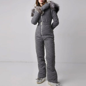 Conjunto de esquí para mujer con capucha, cremallera, calefacción, 3 capas, impermeable, transpirable y cortavientos, de estilo único. - Product Image 2